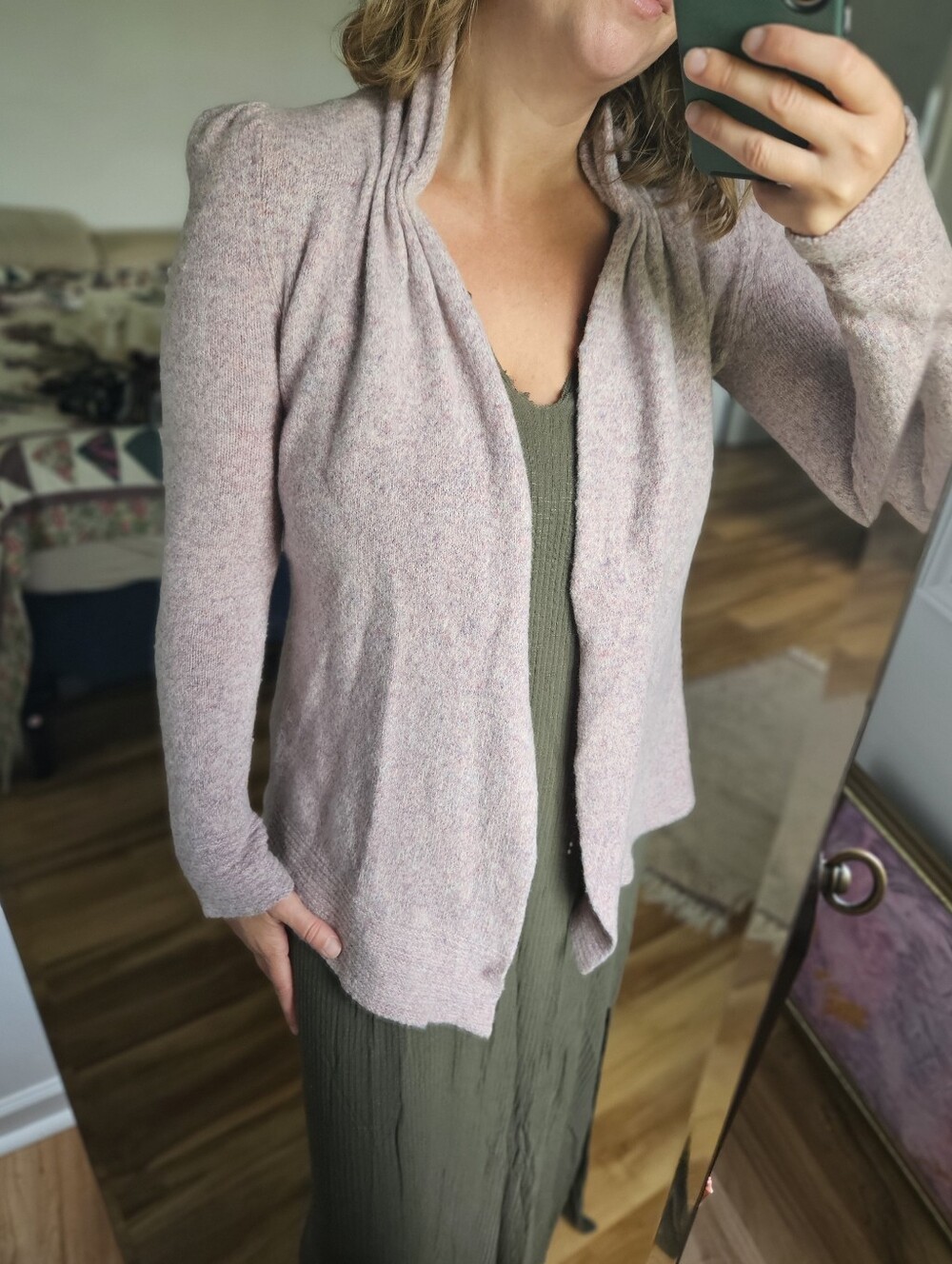 Anthropologie Meguro River Puff Sleeve Cardigan Sweater